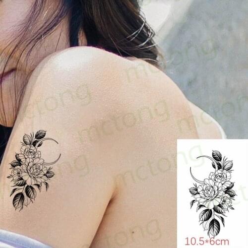 Waterproof Temporary Tattoo Sticker Peony Lavender Moon Sun Flash Tatoo Fake Tatto Arm Leg Wrist Foot Hand For Girl Men Women