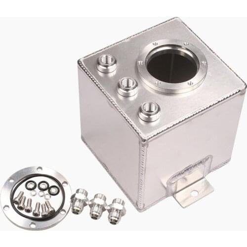 High performance Universal 2L Fuel Surge Tank AN6 Petrol Can Swirl Pot Billet Aluminum Reservoir Oil Catch Can Supply Tank