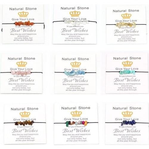Rope Chain Handmade Natural Stone Bracelets for Women Adjustable Elegant Bracelets Bangles French Romantic Tiger Eye/Aquamarine