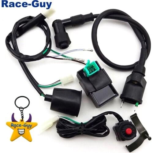 Wiring Loom Harness + Kill Switch + Ignition Coil + 5 Pin AC CDI Box For 50cc 70cc 90cc 110cc 125cc 140cc 150cc 160cc Chinese Pi