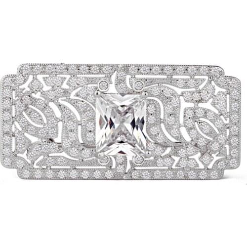 Zlxgirl Luxury Brand mens Copper Zircon brooches jewelry brand Dubai clothing scarf pins Four Color wedding pins