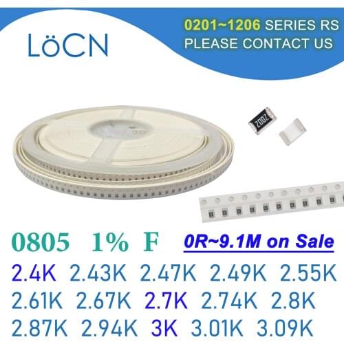 0805 1% 5000PCS SMD Resistor F 2.4K 2.43K 2.47K 2.49K 2.55K 2.61K 2.67K 2.7K 2.74K 2.8K 2.87K 2.94K 3K 3.01K 3.09K 2012 OHM