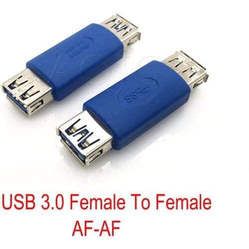 1pcs USB 3.0 Type A Female to Type A Female Plug Connector Adapter USB3.0 Converter Connector Adaptor AF to AF Blue