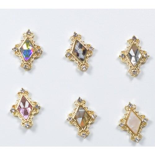 10PCS Leopard Pink Nail Rhinestone AB Crystal Alloy Flat Back Nails Stone Gems Glass Jewelry 3D Nail Art Decorations DIY Charm