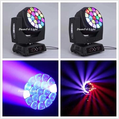 10pieces/lot 19x15w 4in1 rgbw led big bee eyes moving head zoom beam led zoom bee moving head