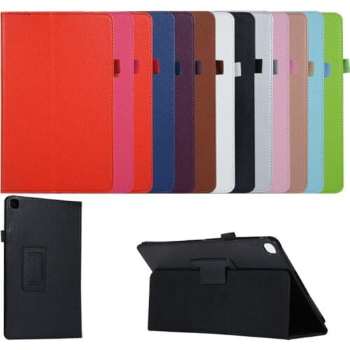 100PCS/Lot For Samsung Galaxy Tab A 10.1 SM-T510 SM-T515 Folio Litchi Stand PU Leather Case Cover