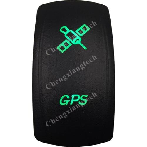 DC 12V 24V GPS Rocker Switch GREEN Led lamp 5 Pin ON/OFF SPST Waterproof IP66