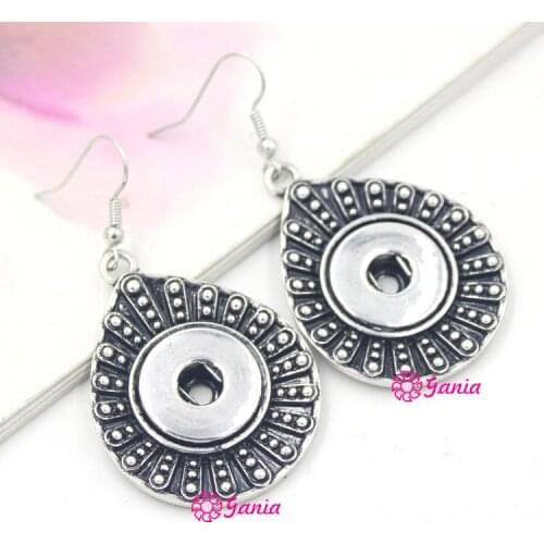1PRS NEW ARRIVAL Wholesale DIY Interchangeable 18mm Button Water Drop Shaped Dangle Earrings for women brincos bijoux