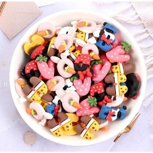 20pcs/lot Kawaii Cartoon letter flat back resin Scrapbooking Accessories Girl Resin Cabochons Hair embellishments