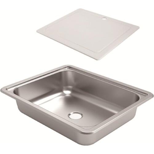 400*335*126mm Rectangular Stainless Steel Sink with Plastic Lid GR-609B Boat Caravan RV