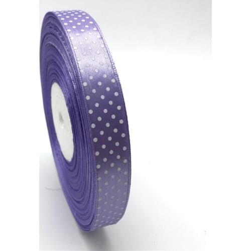 5Yards 3/4" 20mm Purple Printing Polka Dot Satin Ribbon Hair Bow Christmas Wedding Decoration DIY Sewing Craft