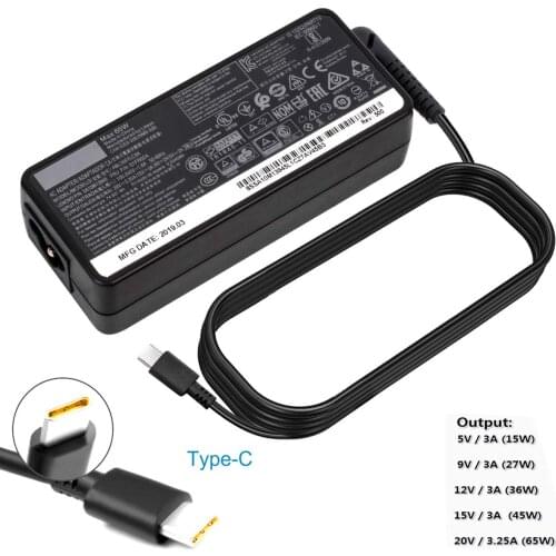 Huiyuan AC Adapter Fit for lenovo Chromebook C330 S330 C340 S340 Yoga C930 S730 720 730 910 920 13" IdeaPad 730s, Th