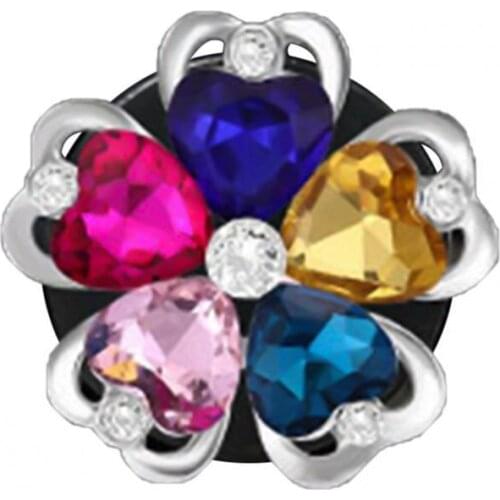 Car Aromatherapy Clip Five Leaf Flower Shape Good Smell Faux Crystal Auto Air Conditioning Vent Perfume Clip Car Accessories