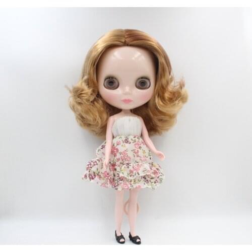 Free Shipping big discount RBL-605 DIY Nude Blyth doll birthday gift for girl 4colour big eye doll with beautiful Hair cute toy