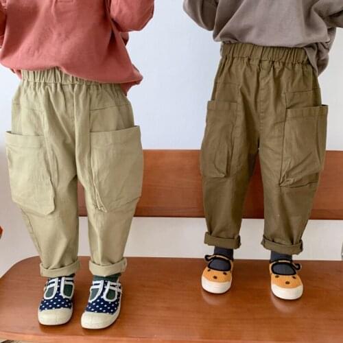 Girls Boys Babys Kids Long Pants 2021 Casual Spring Autumn Toddler Cotton Soft Home Outdoor Trousers Childrens Clothing