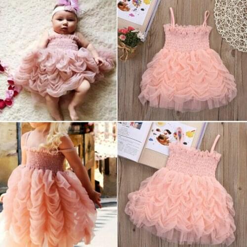 2020 Baby Girl Toddler Kid Princess Sleeveless Tutu Dress Wedding Party Dresses