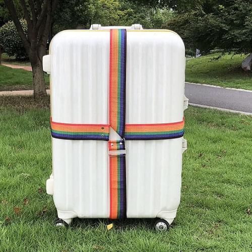 Travel Luggage straps Suitcase Belts Rainbow Adjustable Buckle Baggage Backpack Packing Belt