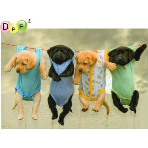 DPF DIY Bask in the dog 5D diamond embroidery crafts diamond painting cross stitch home decor diamond mosaic square needlework