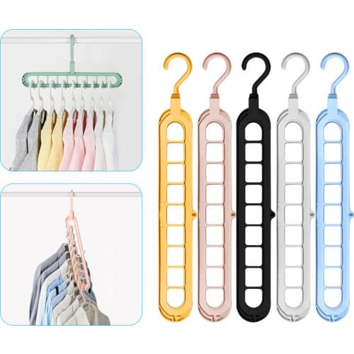 Clothes Hanger Racks Multi-port Support Circle Clothes Drying Multifunction Plastic Scarf Clothes Hanger Hangers Storage Rack