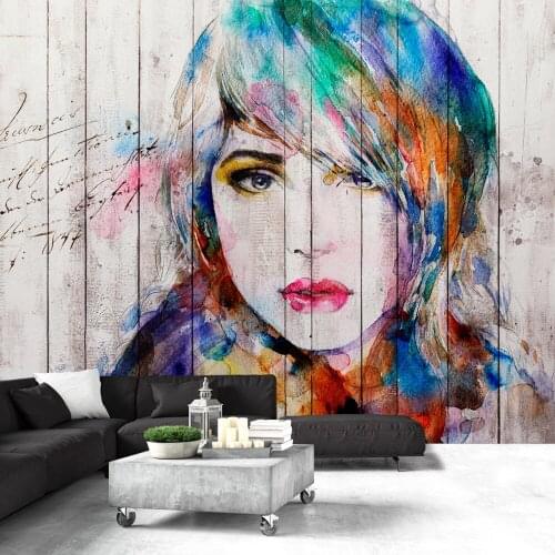 Wall mural-portrait on wood-400x280 cm