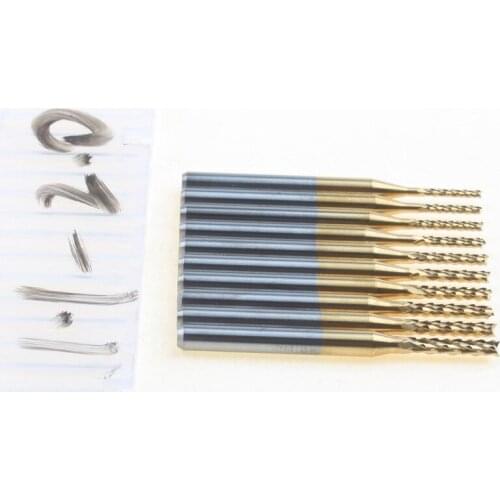 10pcs Titanium carbide end mill bit 1.1mm-2.0mm cutter mill Engraving Bits CNC Rotary Burrs Set