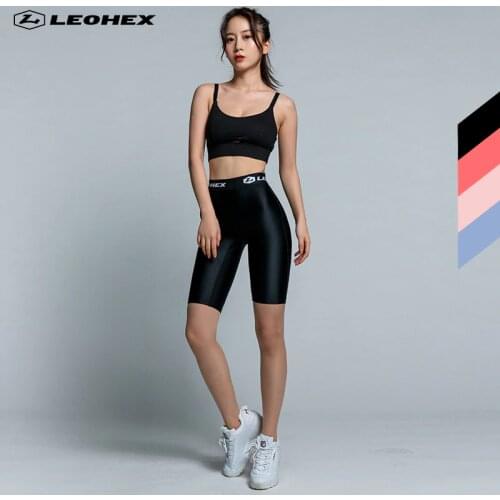 LEOHEX Womens Fitness High Waist Skinny Bike Shorts Tight Short Sport PockFitness Leggings Gym Training Gym Tights Pocket Yoga