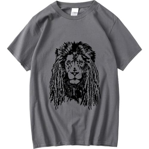 XIN YI Men Top Quality 100% cotton short sleeve animal lion printed men T shirt o-neck knitted T-shirt mens tops tee shirts