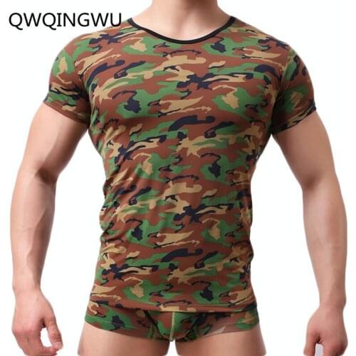 Mens Undershirts Male Short Sleeves Clothing Men O-neck Slim Thin Vest Man Undershirt Tank Tops T-shirt Camouflage Undershirt