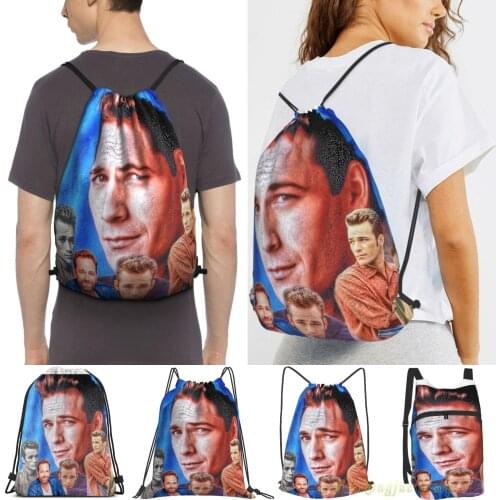 Luke Perry Men Purpose Drawstring Backpack Bags Women Outdoor Travel Backpacks Gym Training Swimming Fitness Bag