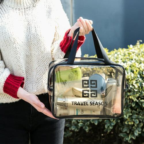 Portable Transparent PVC Waterproof Makeup Organizers Jewelry Organizer Household Make Up Organizer Toiletries Cosmetic Bag