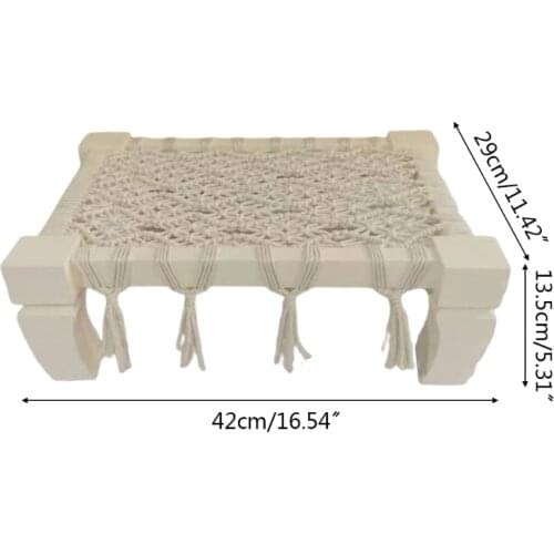 GXMB Newborn Photography Props Hand-woven Chair Baby Photo Shooting Crib Photo Posing Bed with Tassels