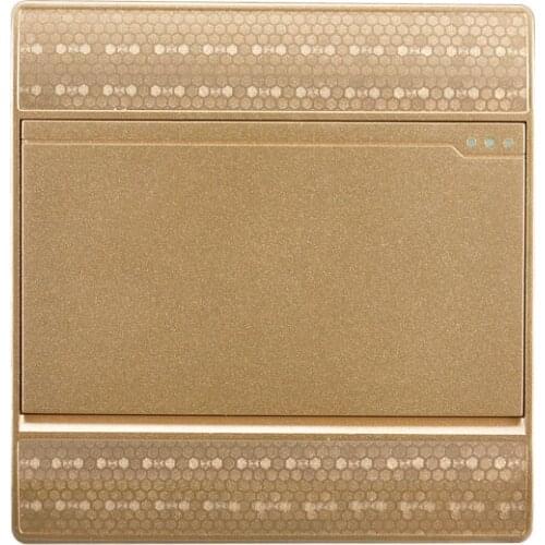 Luxurious Champagne gold switch socket 1gang1way Wall light socket 110v-250v 10A