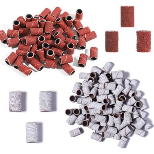 80/120/180/240 Grit Sanding Bands Files For Electric Nail Drill Bits Foot Care Polishing UV Acrylic Polish Remover Manicure Tool