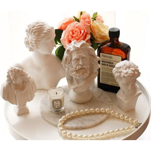 Nordic Vintage Resin Statue Craft David Classic Character Head Plaster Decorative Ornament Sketch Tabletop Decoration Crafts