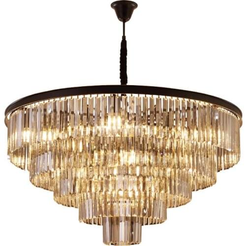 Modern crystal chandelier hotel lobby living room bedroom chandelier black round square luxury Chandelier