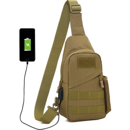 Outdoor Sport Tactical Bag Military USB Shoulder Messenger Bag Pack Camouflage Nylon Camping Travel Hiking Trekking Backpack
