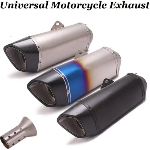 51mm Universal Motorcycle Exhaust Pipe Escape Modified Carbon Fiber Muffler For CBR650R Z800 Z900 Ninja400 R1 R6 With DB killer