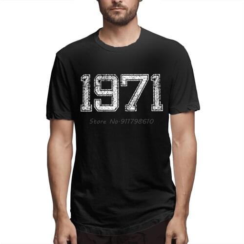 Vintage Retro 1971 50th Birthday Gift T Shirt Plus Size Custom Short Sleeve Shirt Men Cotton Tees Streetwear Harajuku