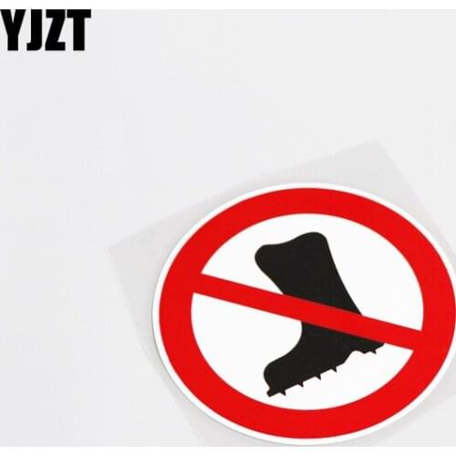 YJZT 10CM*10CM Personality Warning Car Styling Graphical PVC No Putting On Spikes Car Sticker Decal 13-0139