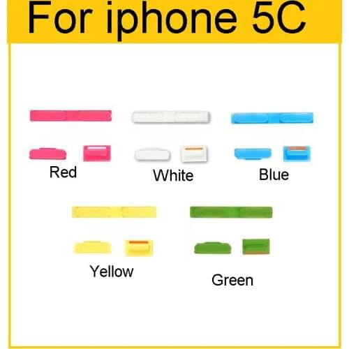 1 Set Mute & Power & Volume Side Button For iPhone 5C On/Off Power + Up/Down Volume + Mute Side Keys Switch Replacement Parts