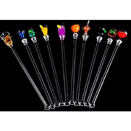 10Pcs Cocktail Drink Mixer Bar Puddler Muddler Stirring Mixing sticks Ladle Stirrer Swizzle Sticks 23cm
