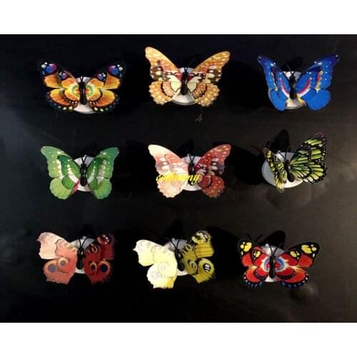 1000pcs/lot 7cm Butterfly LED Lights Wall Stickers 3D House DecorationGlow In the Night Removable Wall Deals C2701