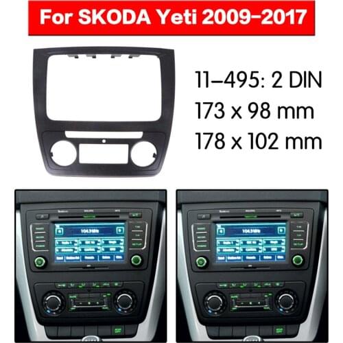 11-495 Top Quality Radio Fascia for SKODA Yeti 2009+ (Auto Air-Conditioning) Stereo Fascia Dash CD Trim Installation Kit 2din