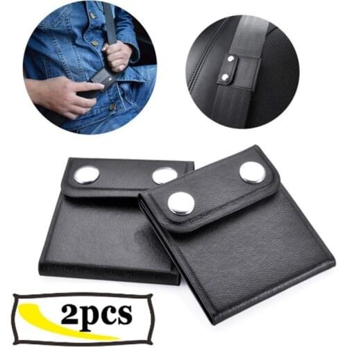 2pcs Cars Leather Seat Belt Adjuster Comfortable Safety Belt Clip Practical Belt Strap Clamp Automobiles Interior Accessories
