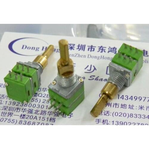 2PCS/LOT Taiwan ALPHA precision double axis double potentiometer, B20K and A100K shaft length 20MM
