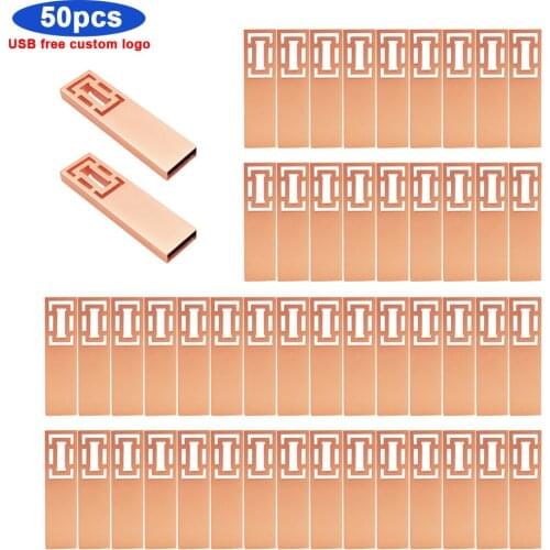 50pcs/lot Waterproof Metal USB 2.0 Flash Drive 64gb pen drive 32GB 16GB 8GB 4GB pendrive business gift u disk free custom logo