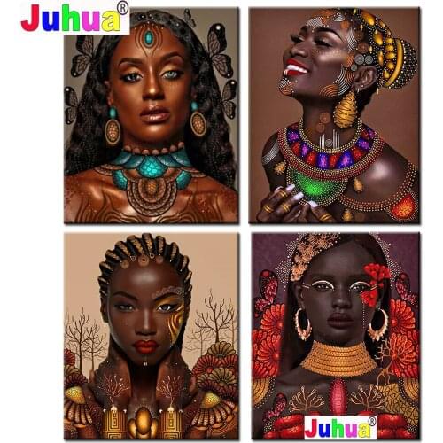 Aristocratic Woman diamond rhinestone painting African Lady full square round diamond embroidery stitch cross girl mosaic decor