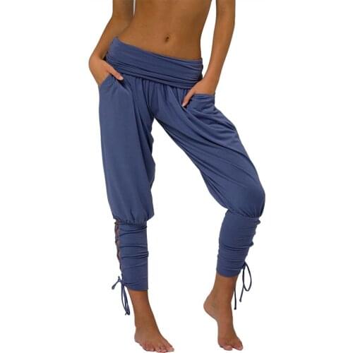 Harem Pants woman high waist Casual Solid Color Lace Up Jogger Harem Pants Women Trousers with Pockets pantalons été femme 2020