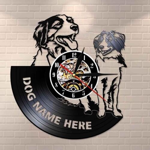 Custom Dog Name Vinyl Record Clock Kooikerhondje Wall Clock Nederlands Dog Breed Personalized Small Cager Dog Kooiker Clock