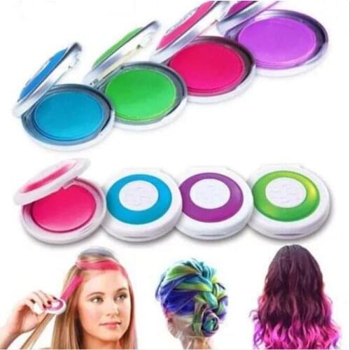 Color Hair Dye Powder Disposable Colored Powdery Cake Fashion Colour Rouge Portable Powder Styling Tools Accessories HA1949